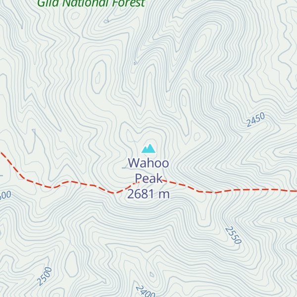 Map of Wahoo Peak