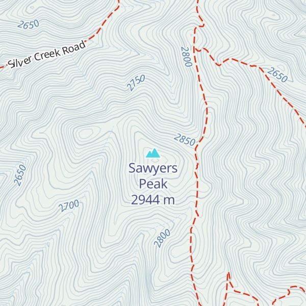 Map of Sawyers Peak
