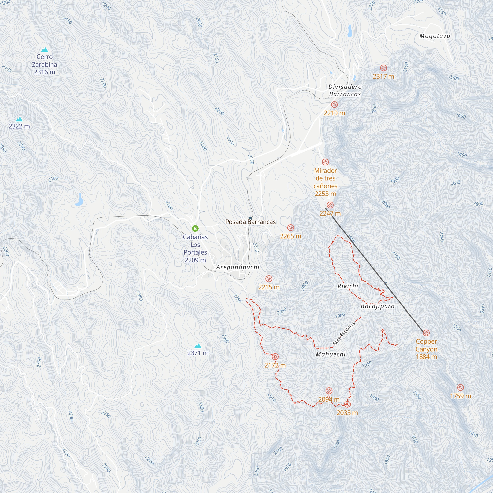 Cabañas Darely map