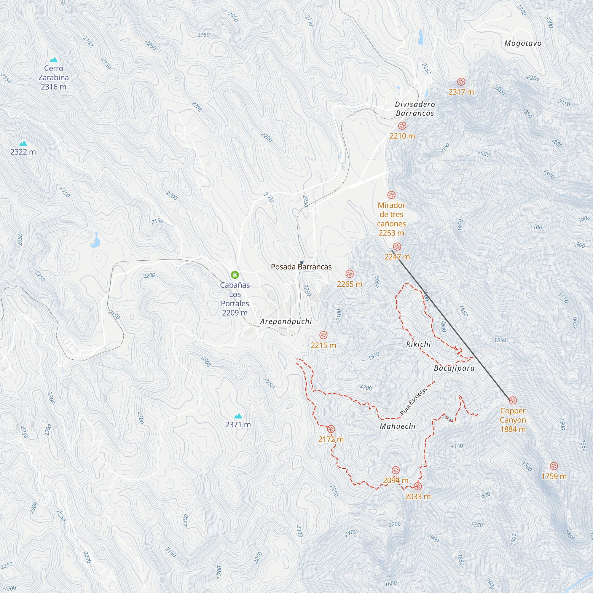 Cabañas Darely map