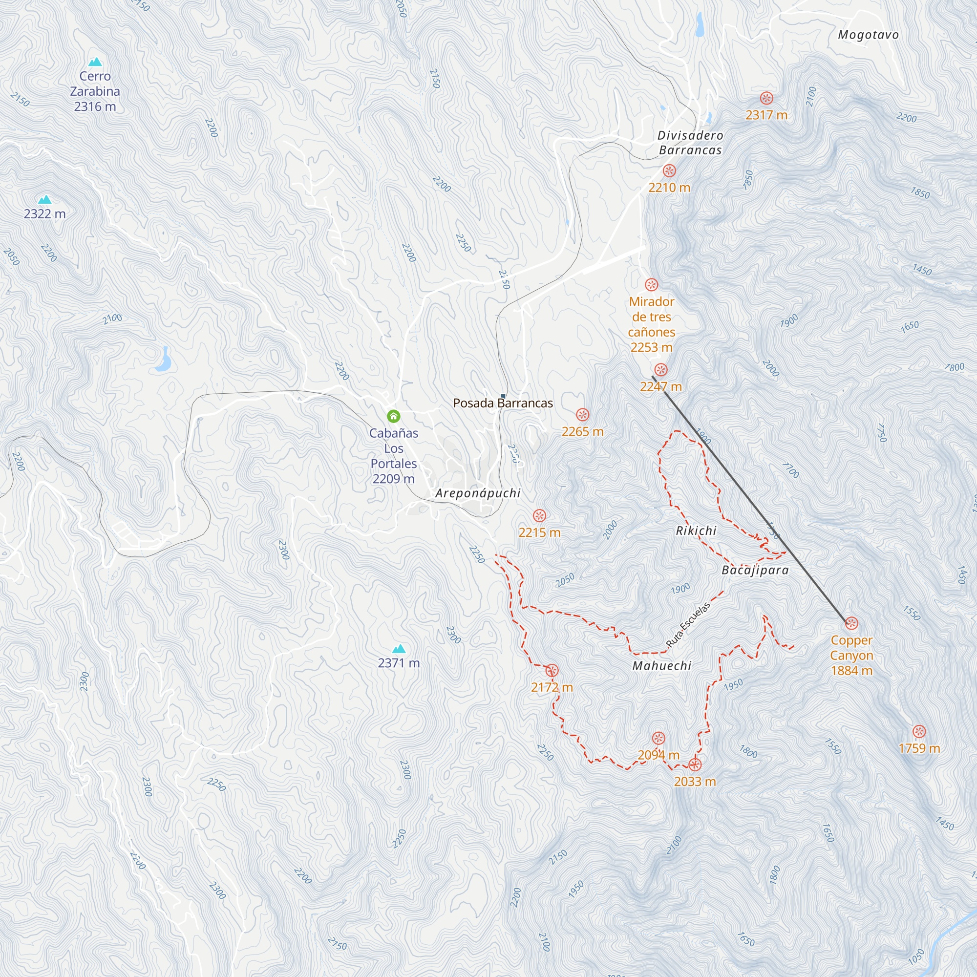 Cabañas Margarito map