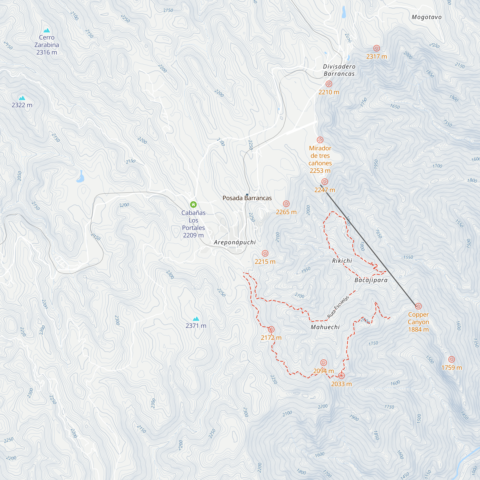 Cabañas Margarito map
