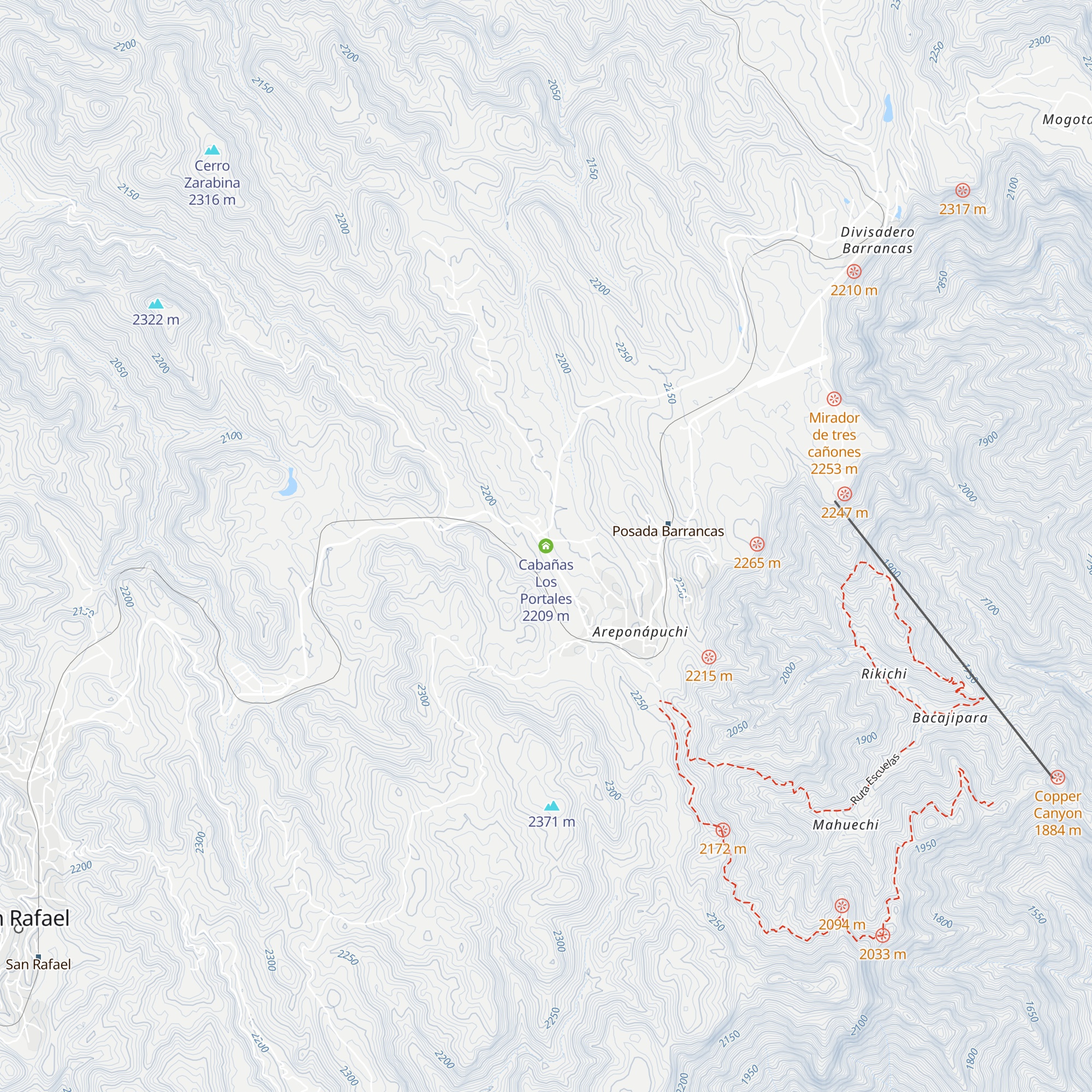 Cabañas Los Portales map