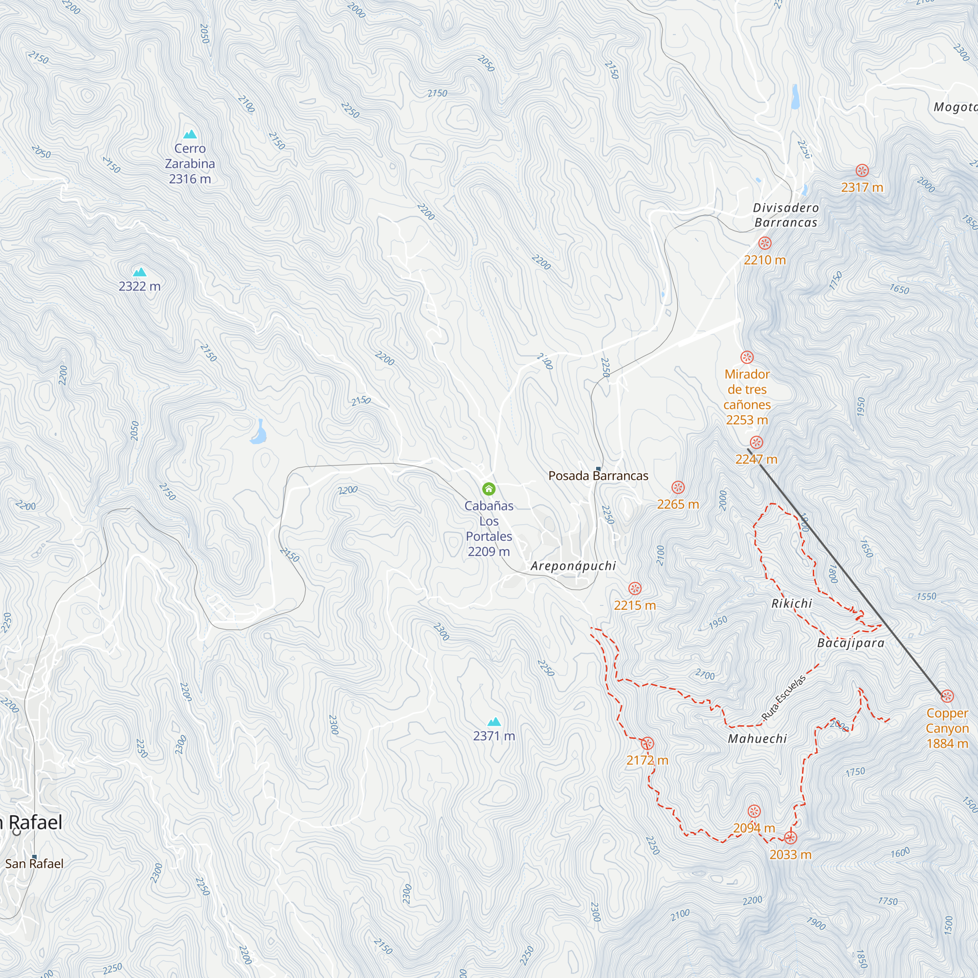 Cabañas Los Portales map