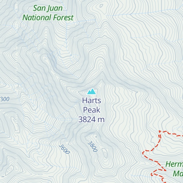 Map of Harts Peak