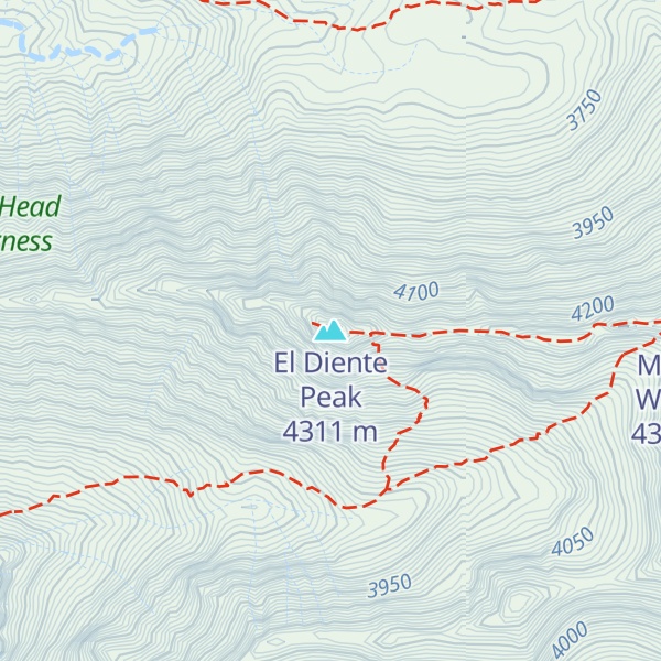 Map of El Diente Peak