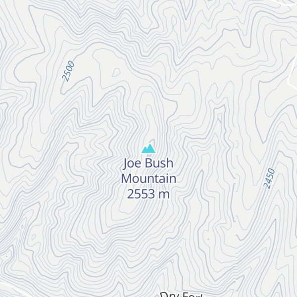 Map of Joe Bush Mountain