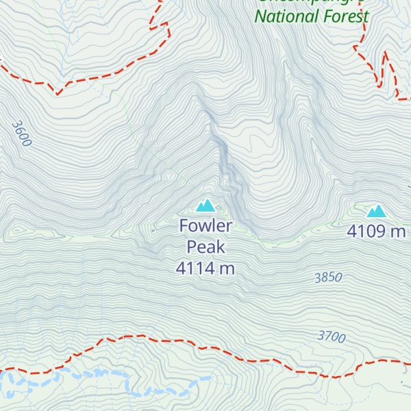 Map of Fowler Peak