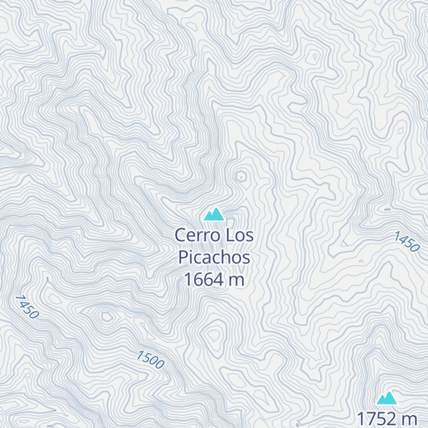 Map of Cerro Los Picachos