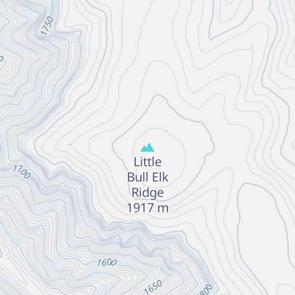 Map of Little Bull Elk Ridge