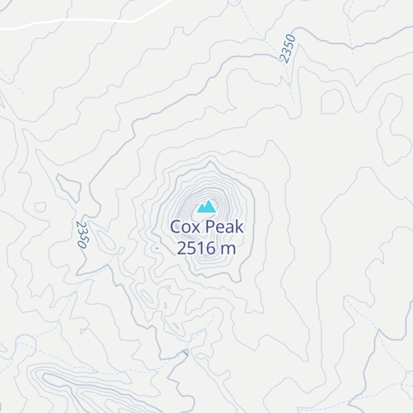 Map of Cox Peak