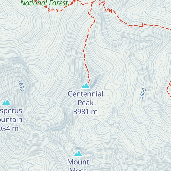 Map of Centennial Peak
