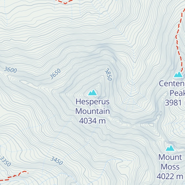 Map of Hesperus Mountain