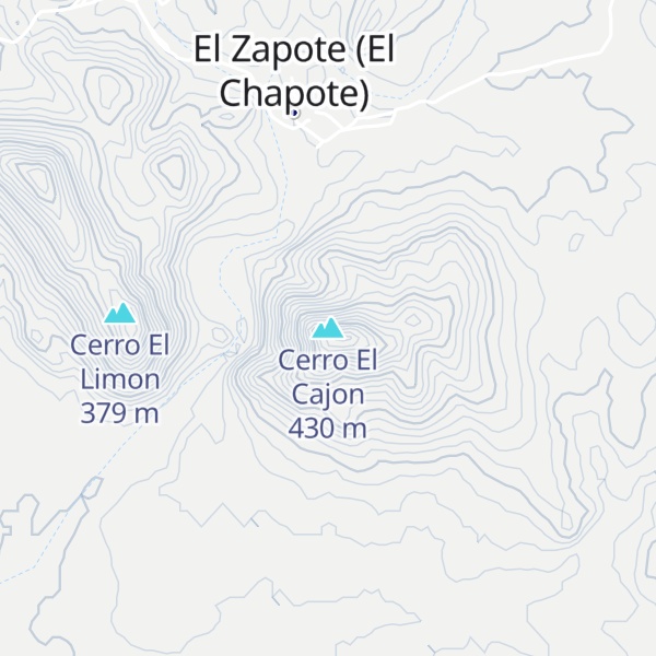 Map of Cerro El Cajon