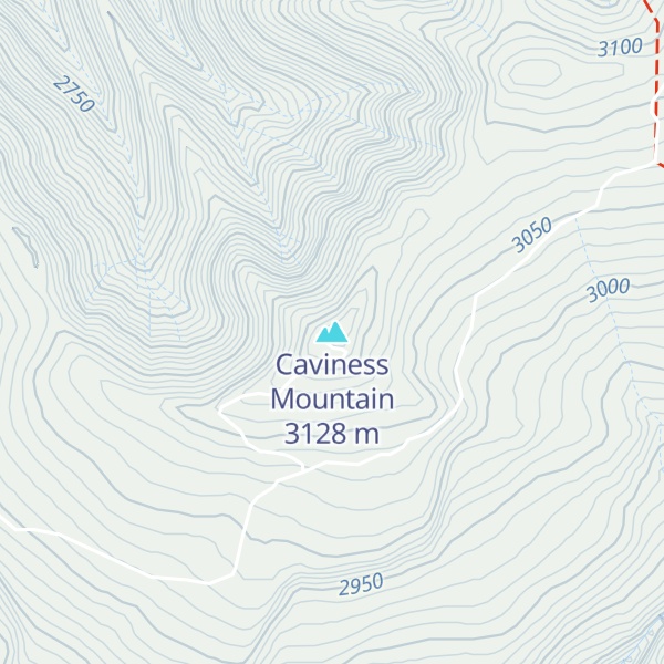 Map of Caviness Mountain