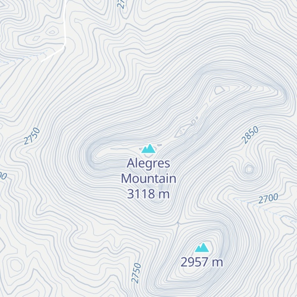 Map of Alegres Mountain