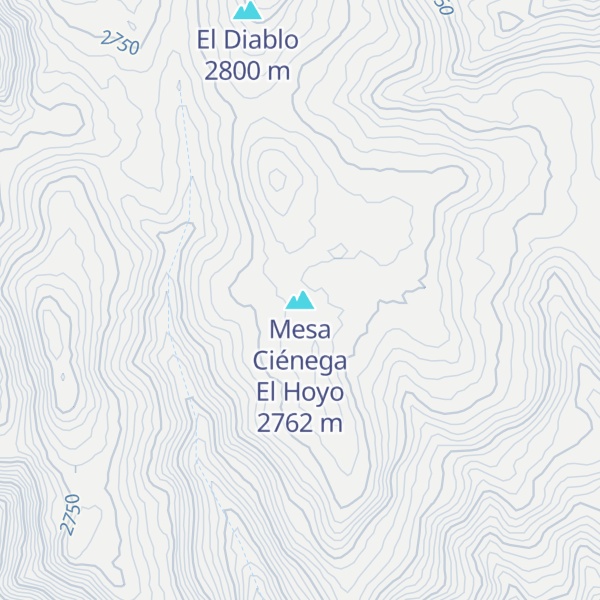 Map of Mesa Ciénega El Hoyo