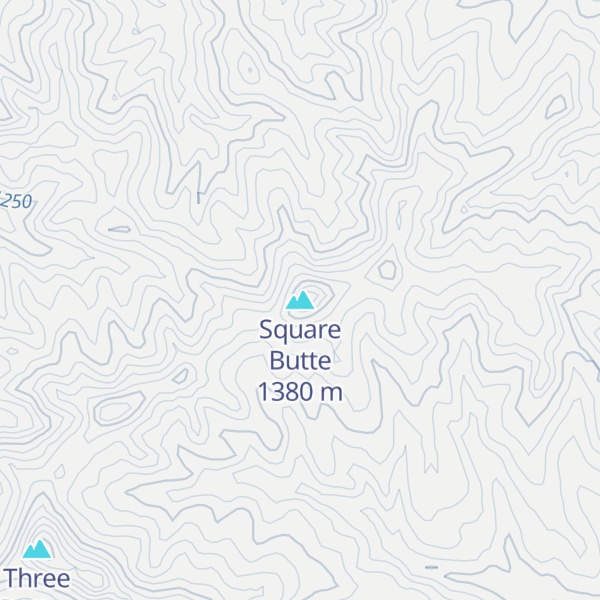 Map of Square Butte