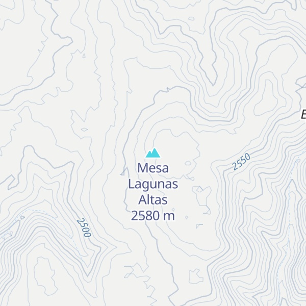 Map of Mesa Lagunas Altas