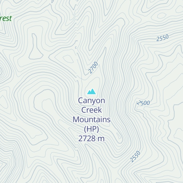 Map of Canyon Creek Mountains (HP)