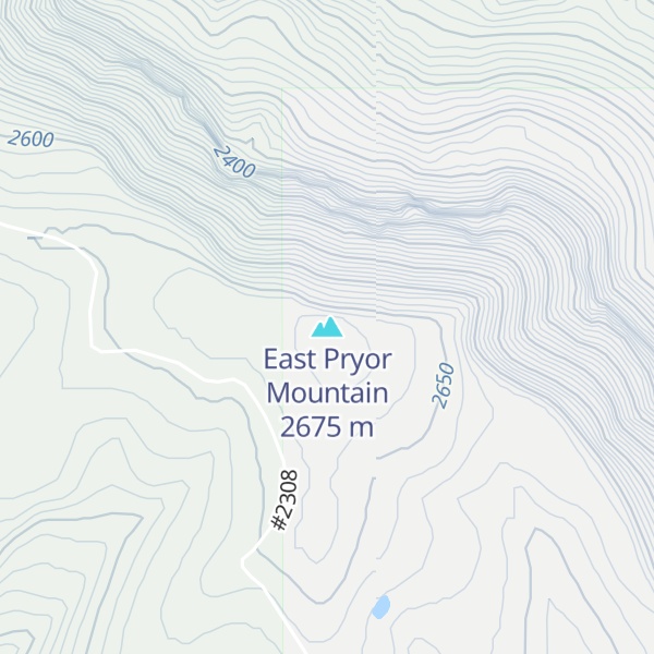 Map of East Pryor Mountain