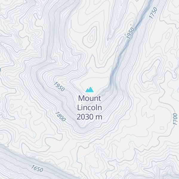 Map of Mount Lincoln