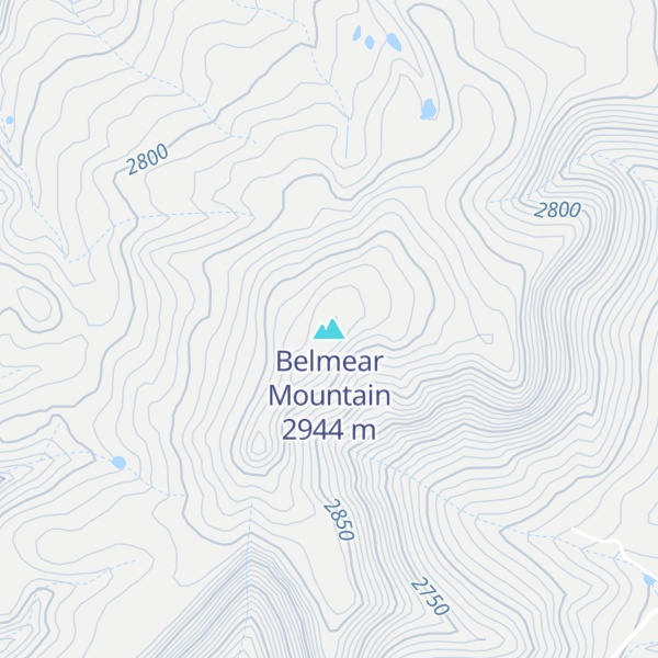 Map of Belmear Mountain