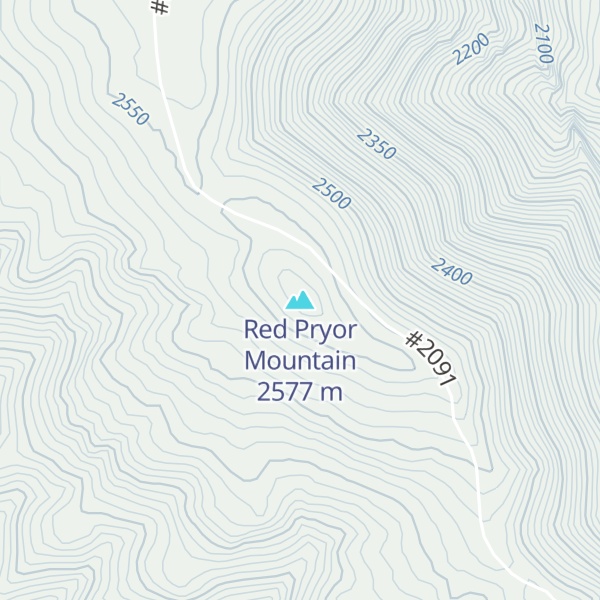 Map of Red Pryor Mountain