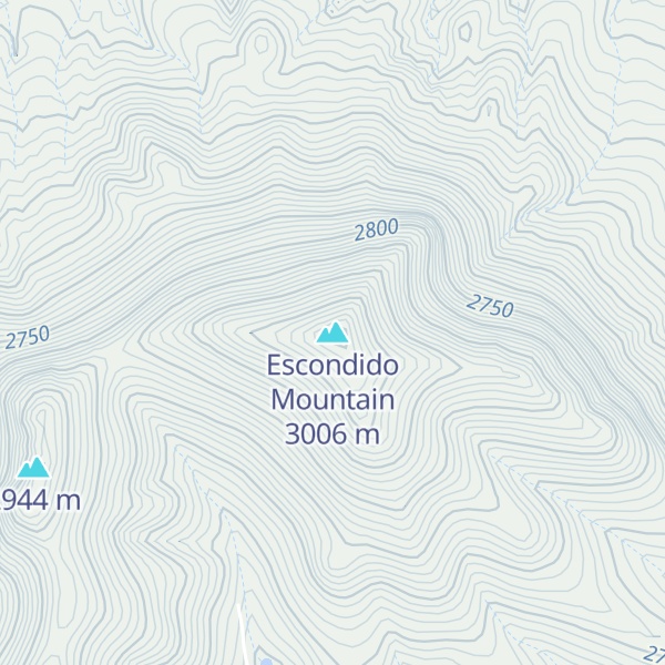 Map of Escondido Mountain