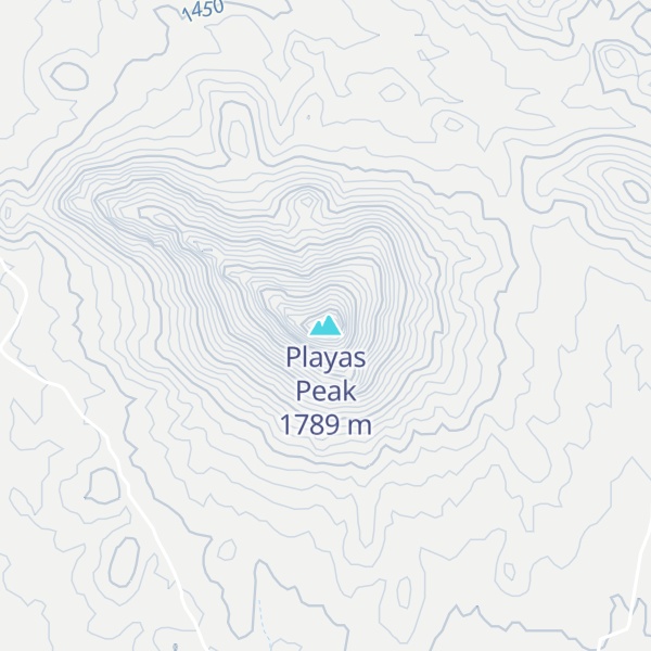 Map of Playas Peak