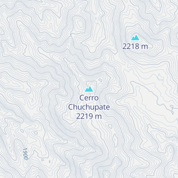 Map of Cerro Chuchupate