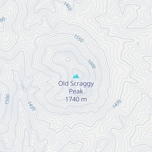Map of Old Scraggy Peak