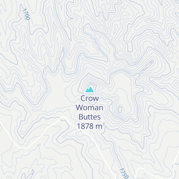Map of Crow Woman Buttes