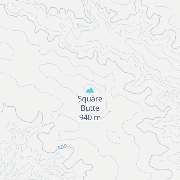 Map of Square Butte