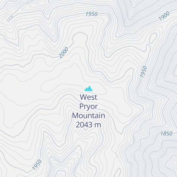 Map of West Pryor Mountain