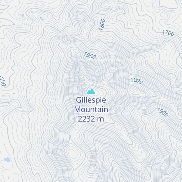 Map of Gillespie Mountain
