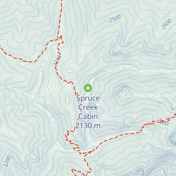 Map of Spruce Creek Cabin