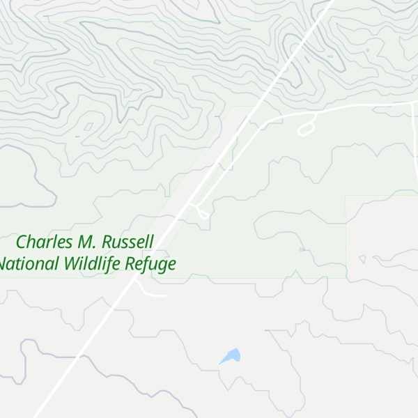 Map of Info Center Charles M. Russell National Wildlife Refuge and Slippery Ann Elk Viewing area
