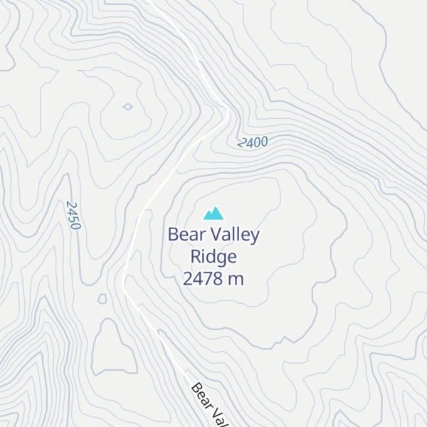 Map of Bear Valley Ridge