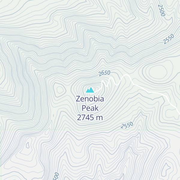 Map of Zenobia Peak