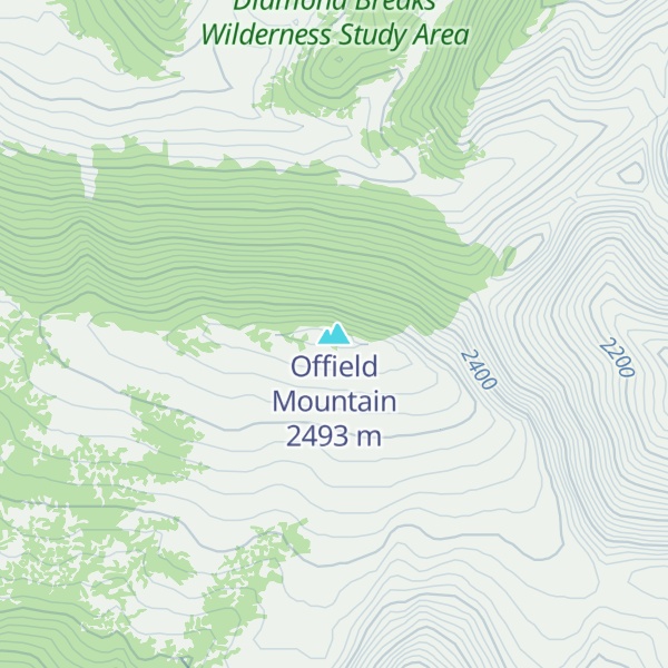 Map of Offield Mountain