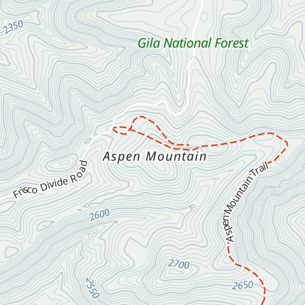 Map of San Francisco Mountains
