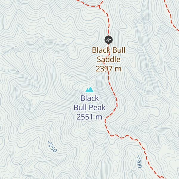 Map of Black Bull Peak