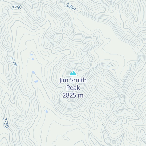 Map of Jim Smith Peak
