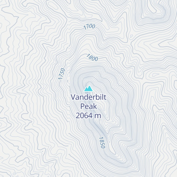 Map of Vanderbilt Peak
