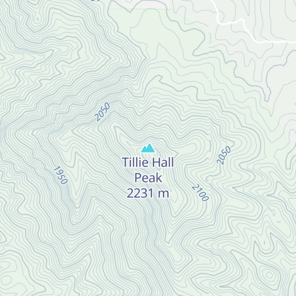 Map of Tillie Hall Peak
