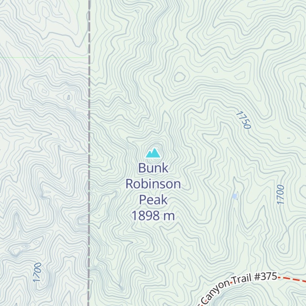 Map of Bunk Robinson Peak