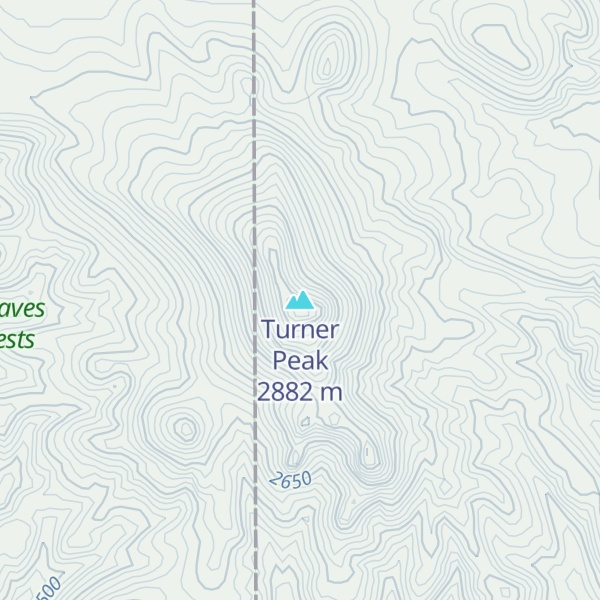 Map of Turner Peak