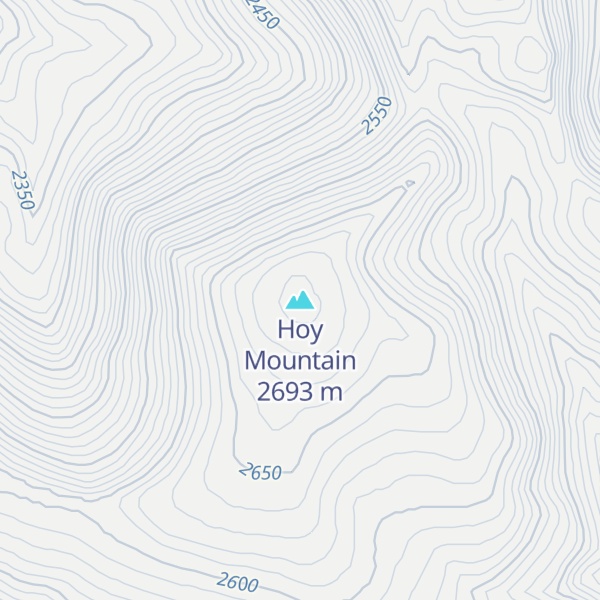 Map of Hoy Mountain