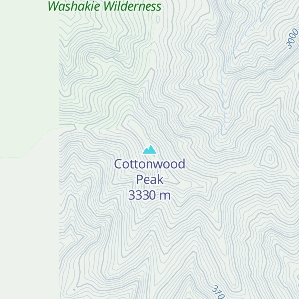 Map of Cottonwood Peak